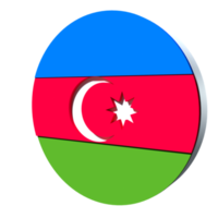 Azerbaijan flag 3d icon PNG transparent