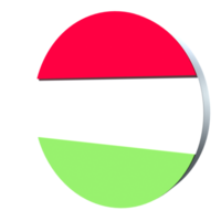 Ungheria bandiera 3d icona png trasparente