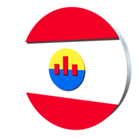 French Polynesia flag 3d icon PNG transparent