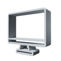 Icono 3d monitor png transparente.