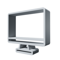 moniteur d'icône 3d png transparent.