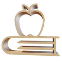 Back to school 3D icon PNG transparent.