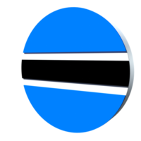 Botswana flag 3d icon PNG transparent