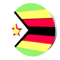 ícone 3d da bandeira do zimbábue png transparente