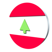 Libanons flagga 3d ikon png transparent