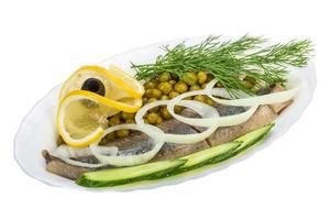 Herring with dill and onion photo