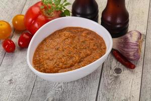 Famous Spanish gazpacho tomato soup photo