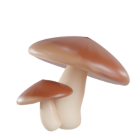 Objet champignon de rendu 3d avec fond transparent png