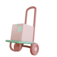 Oggetto carrello 3d con sfondo trasparente png