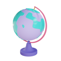 Oggetto globo 3d con sfondo trasparente png