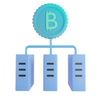 illustration de serveur bitcoin de rendu 3d png