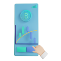 3D render bitcoin ljusstake illustration png