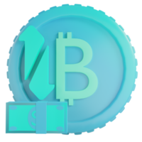 rendering 3d illustrazione del cambiamonete bitcoin png