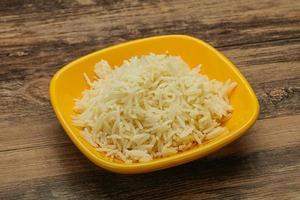 Steamed basmati rice in the bowl photo