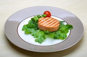 Salmon burger cutlet photo