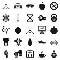 Without bad habbits icons set, simple style vector