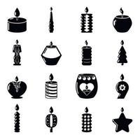 Candle forms icons set light, simple style vector