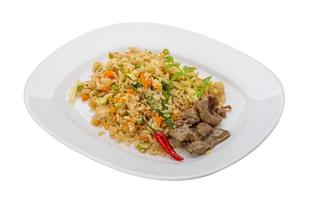 Fried rice with beef photo