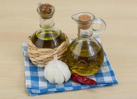 Olive oil bottles photo