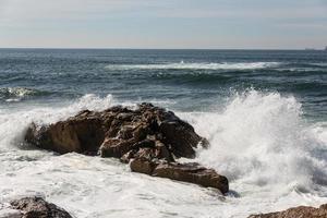 waves crashing over Portuguese Coast photo