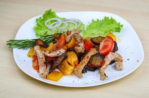 Roasted pork with vegetables photo
