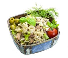 Macaroni salad with seafood photo