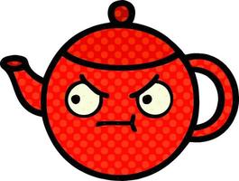 comic book style cartoon teapot vector