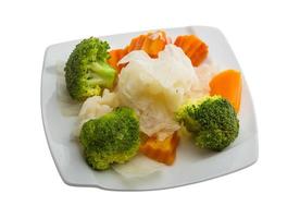 Boiled cabbage and broccoli photo