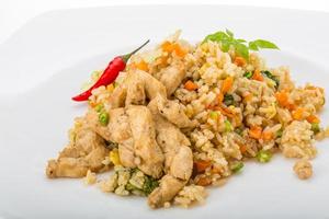 Fried rice with chicken photo