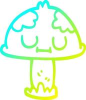 cold gradient line drawing cartoon poisonous toadstool vector