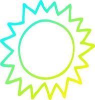 cold gradient line drawing cartoon sun vector