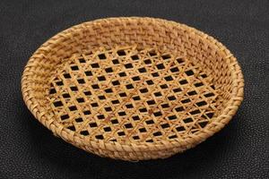 Empty wicker bowl photo