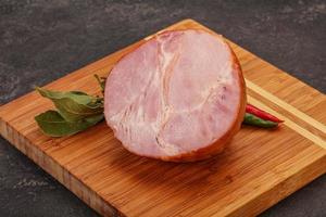 Ham cut in the board photo