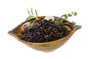 Black boiled rice photo