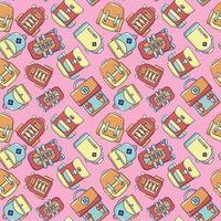 Bag pattern seamless, cartoon style vector