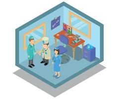 Laboratory concept banner, isometric style vector