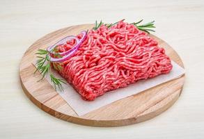 Raw beef minced meat photo