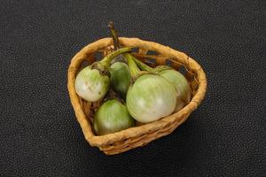 Asian green eggplant - ready for cooking photo