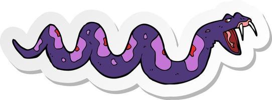 pegatina de una serpiente venenosa de dibujos animados vector