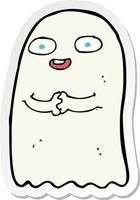 sticker of a funny cartoon ghost vector