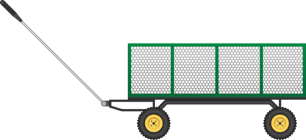 illustrazione del png del carrello del giardino verde