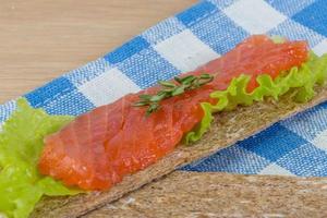 Crispbread with salmon photo