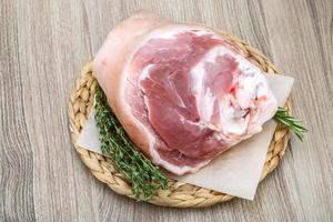 Raw pork knuckle photo