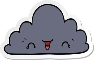 sticker of a cute cartoon cloud vector