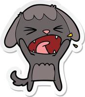 sticker of a cute cartoon dog barking vector