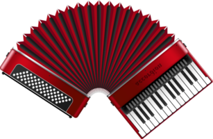 Realistic accordion png illustration isolated on white background