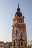 Town hall tower on main square of Krakow photo