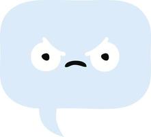 flat color retro cartoon speech bubble vector