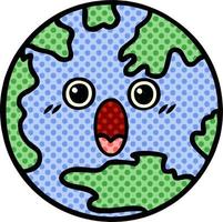 comic book style cartoon planet earth vector