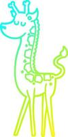 cold gradient line drawing cartoon giraffe vector